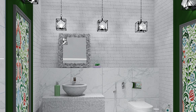 Санузел в проекте Дом у бассейна по дизайну Сергея Семёнова @salon_loveceramic